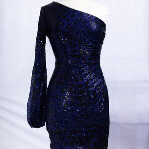 David Meister Purple Sequin Mini Dress